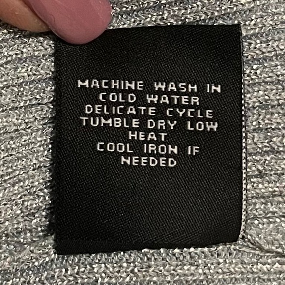 BCBG Max Azria Metallic Sweater Womens M Silver Party Dolman Sheer Retro Disco - Picture 13 of 16